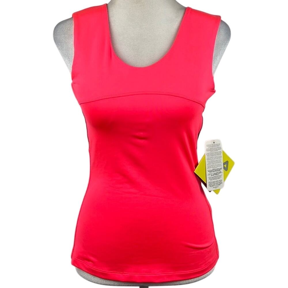 Fila Athletic Tank Top Hot Pink & Black Removable Pads 30 SPF Size XS Athlete